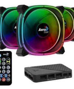 Pack 3 Ventiladores Aerocool Astro 12 Pro/ 12cm + H66F HUB + Mando a Distancia