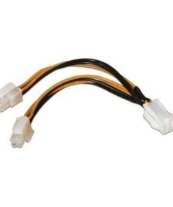Cable Alimentación para Microprocesador Aisens A131-0166/ Molex 4+4 PIN Macho - Molex 4 PIN Hembra/ Hasta 54W/ 15cm