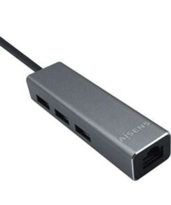 Hub USB 3.0 Aisens A106-0401/ 3xUSB/ 1xRJ45/ Gris