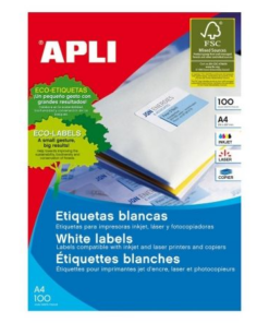 Etiquetas Adhesivas Apli 01263/ 64.6 x 33.8mm/ 100 Hojas