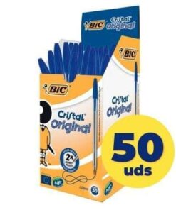 Caja de Bolígrafos de Tinta de Aceite Bic Cristal Original 8373609/ 50 unidades/ Azules
