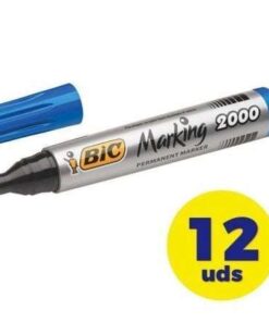 Caja de Rotuladores de Punta Fibra Acrílica Permanente Bic Marking 2000/ 4.9mm/ 12 unidades/ Azules