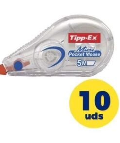 Caja de Correctores de Escritura en Cinta Bic Tipp-Ex Mini Pocket Mouse/ 5mm x 5m/ 10 unidades