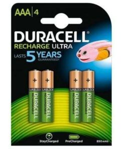 Pack de 4 Pilas AAA Duracell HR03-A/ 1.2V/ Recargables