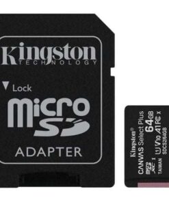 Tarjeta de Memoria Kingston CANVAS Select Plus 64GB microSD XC con Adaptador/ Clase 10/ 100MBs