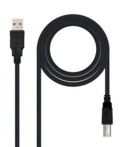 Cable USB 2.0 Impresora Nanocable 10.01.0103-BK/ USB Tipo-B Macho - USB Macho/ 1.8m/ Negro
