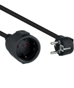 Cable Alargador de Corriente Nanocable 10.22.0603-BK/ Schuko Hembra - Schuko Macho/ 3m/ Negro
