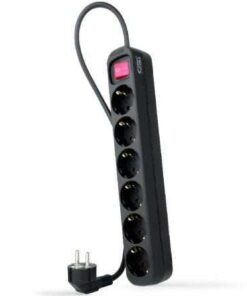 Regleta con Interruptor Nanocable 10.37.0006-BK/ 6 Tomas de Corriente/ Cable 1.4m/ Negro