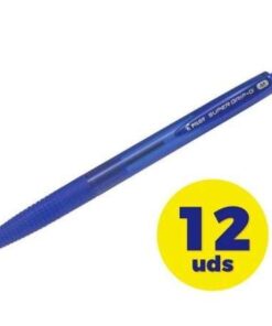 Caja de Bolígrafos de Tinta de Aceite Retráctil Pilot Super Grip G/ 12 unidades/ Azules