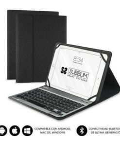 Funda con Teclado Subblim Keytab Pro Bluetooth para Tablets de 10.1"-10.8"/ Negra