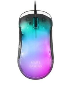 Ratón Gaming Mars Gaming MMGLOW/ Hasta 12800DPI/ Negro
