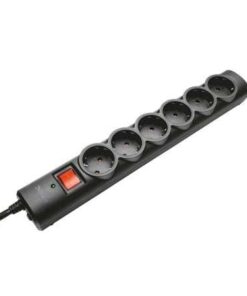 Regleta con interruptor Trust 21059/ 6 Tomas de corriente/ Cable 1.8m/ Negra