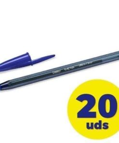 Caja de Bolígrafos de Tinta de Aceite Bic Cristal Exact Ultrafine 992605/ 20 unidades/ Azules