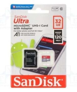 Tarjeta de Memoria SanDisk Ultra 32GB microSD HC UHS-I con Adaptador/ Clase 10/ 120MBs
