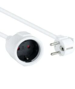 Cable Alargador de Corriente Nanocable 10.22.0610-W/ Schuko Hembra - Schuko Macho/ 10m/ Blanco