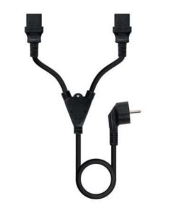 Cable Alimentación Nanocable 10.22.0100/ Schuko Macho - 2 x C13 Hembra/ 1.8m/ Negro