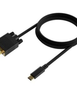 Cable Conversor Aisens A109-0692/ USB Tipo-C Macho - VGA Macho/ Hasta 27W/ 1250Mbps/ 80cm/ Negro
