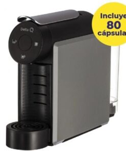 Cafetera de Cápsulas Delta Mini Qool/ Gris + 80 cápsulas QALIDUS