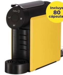 Cafetera de Cápsulas Delta Mini Qool/ Amarilla + 80 cápsulas QALIDUS