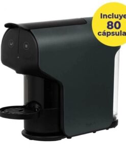 Cafetera de Cápsulas Delta Quick/ Negra + 80 cápsulas café QALIDUS