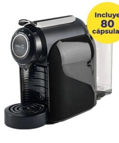 Cafetera de Cápsulas Delta Qool Evolution/ Negra + 80 cápsulas café QALIDUS