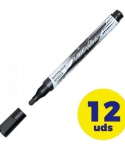 Caja de Rotuladores de Punta Redonda para Pizarra Bic Velleda 902088/ 1.5mm/ 12 unidades/ Negros