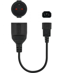 Adaptador Alimentación Nanocable 10.22.0902/ C14 Macho - CEE7 Hembra/ 50cm/ Negro