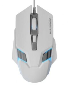 Ratón Gaming Mars Gaming MM024/ Hasta 4000 DPI/ Blanco