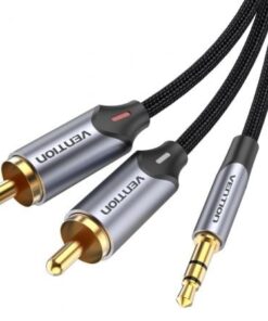 Cable Audio Vention BCNBG/ 2x RCA Macho - Jack 3.5 Macho/ 1.5m/ Gris