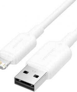 Cable USB 2.0 Lightning Vention LAMWF/ USB Macho - Lightning Macho/ 480Mbps/ 1m/ Blanco