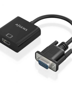 Cable Conversor Aisens A115-0873/ VGA Macho/ HDMI Hembra - Jack 3.5 Hembra - MicroUSB / 20cm/ Negro