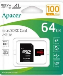 Tarjeta de Memoria Apacer 64GB XC UHS 1 con Adaptador/ Clase 10/ 100MBs