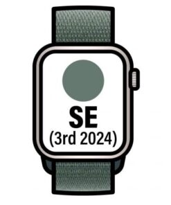 Apple Watch SE 3rd V2/ GPS/ 40mm/ Caja de Aluminio Blanco Estrella/ Correa Loop Deportiva Verde Lago