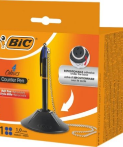 Bolígrafo de Tinta de Aceite Retráctil Bic 527507/ Azul/ Incluye Base + Cadena