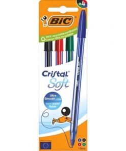 Bolígrafo de Tinta de Aceite Bic Cristal Original 516343/ 4 unidades/ Colores Surtidos