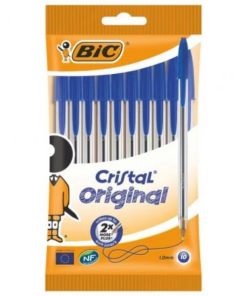 Bolígrafos de Tinta de Aceite Bic Cristal Original 516352/ 10 unidades/ Azules