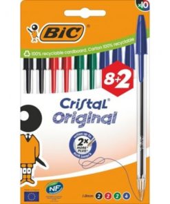 Bolígrafos de Tinta de Aceite Bic Cristal Original 516355/ 10 unidades/ Colores Surtidos