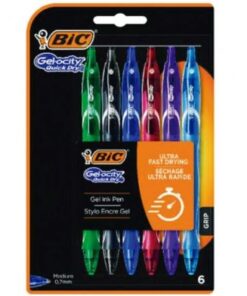 Bolígrafos de Tinta de Gel Retráctil Bic Gelocity Quick Dry 964769/ 6 unidades/ Surtidos