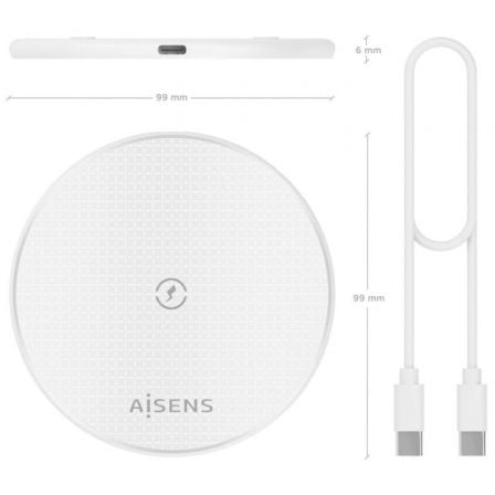 Base de carga inalámbrica aisens asch-15w1wc057-w/ 15w/ blanco - Imagen 3