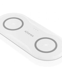 Base de carga inalámbrica aisens asch-15w2wc059-w/ 15w/ blanco