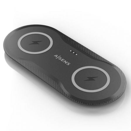Base de carga inalámbrica aisens asch-15w2wc060-bk/ 15w/ negro