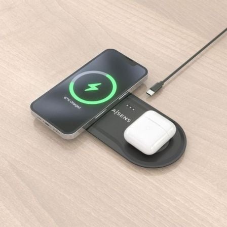 Base de carga inalámbrica aisens asch-15w2wc060-bk/ 15w/ negro - Imagen 5