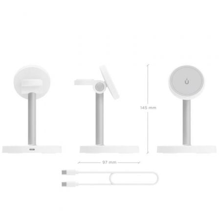 Base de carga inalámbrica aisens asch-15w3wc065-w/ 15w/ blanco - Imagen 4