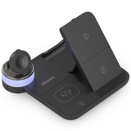 Base de carga inalámbrica aisens asch-15w4wc062-bk/ 15w/ negro - Imagen 2