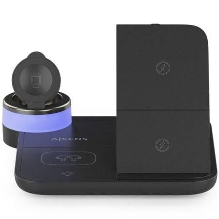 Base de carga inalámbrica aisens asch-15w4wc062-bk/ 15w/ negro - Imagen 4