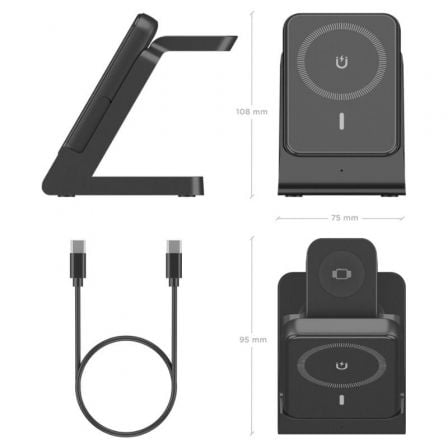 Base de carga inalámbrica aisens asch-15w4wc064-bk/ 15w/ negro - Imagen 5