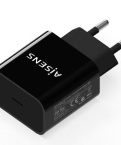 Cargador de pared aisens a110-0538/ 1xusb tipo-c pd3.0/ 20w/ negro