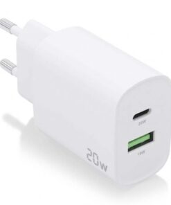 Cargador de pared aisens a110-0754/ 1xusb tipo-c/ 1xusb/ 20w