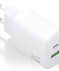 Cargador de pared gan aisens a110-0909/ 1xusb tipo-c/ 1xusb/ 20w/ blanco