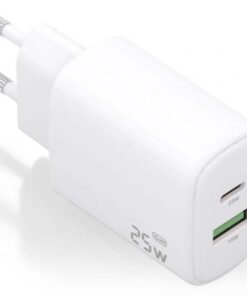 Cargador de pared gan aisens a110-0911/ 1xusb tipo-c/ 1xusb/ 25w/ blanco